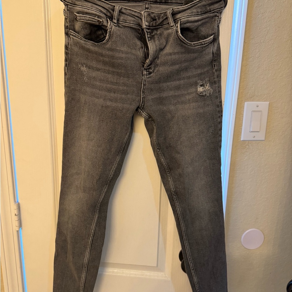 Zara Women's Charcoal Skinny Jeans